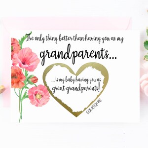 Révélation de grossesse aux grands-parents Carte à gratter - Annonce de grossesse - Arrière-grands-parents - Arrière-grand-mère grand-père - La seule chose