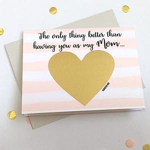 Pregnancy Reveal to Mom Scratch Off Card - Pregnancy Announcement  - Grandma - only thing better than having you as a mom - THE ONLY THING