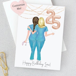carte d’anniversaire d’infirmière | carte d’anniversaire de médecin | Travailleurs essentiels Aide-soignant | Carte d’anniversaire personnalisée pour le meilleur ami | Papa