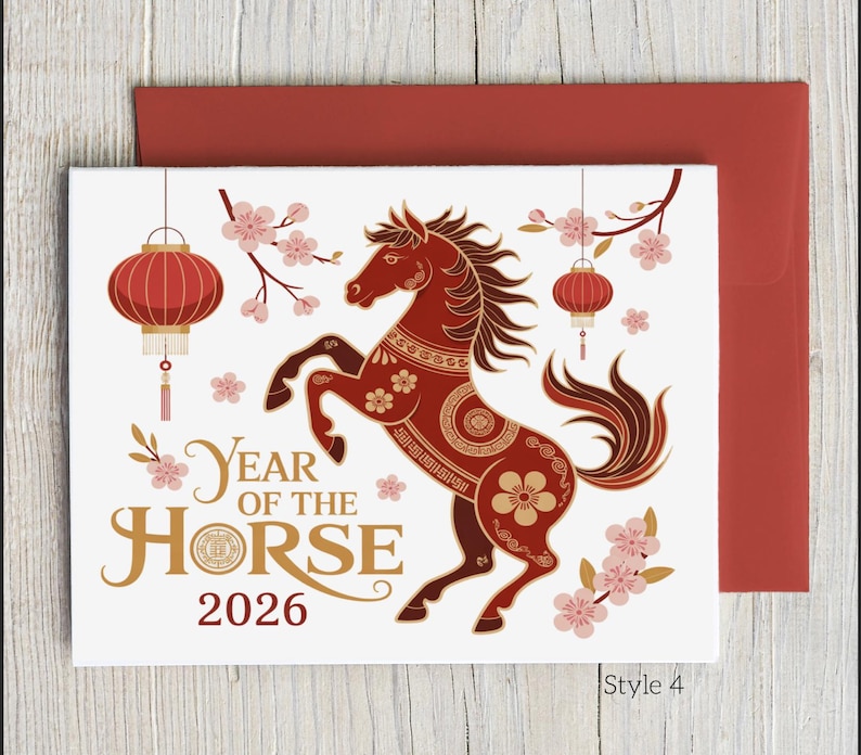 Lunar New Year 2026 Card | Year of the Horse | Chinese New Year 2026 ...