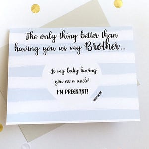 Pregnancy Scratch Off Card Pregnancy Announcement to Brother New Daddy only thing better than having you as a brother THE ONLY THING image 2