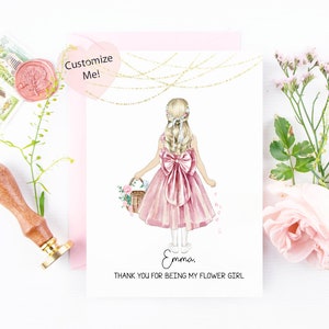 Flower Girl Thank You Card | Flower Girl Keepsake | Card for Niece Goddaughter| | Thank You For Being My Flower Girl Card | Jr Bridesmaid