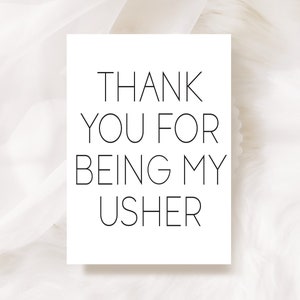 Danke, dass Sie mein Platzanweiser sind, Karte von Braut und Bräutigam, Hochzeit Dankeskarte, für Bruder, Sohn, Neffe, Freund, Tante Onkel Ringträger