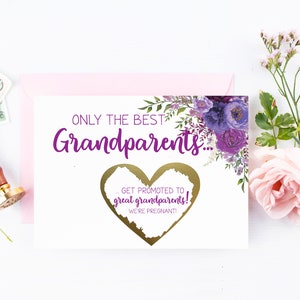 Révélation de grossesse aux grands-parents Rayer la carte Arrière-grands-parents | Annonce de bébé Grand-père Grand-mère | Meilleurs Grands-parents Great Gramps