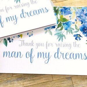 Danke, dass du den Mann meiner Träume aufgezogen hast - Hortensie Hochzeitskarten - Karte für Schwiegermutter - Schwiegervaterkarte - Hochzeitstag - ETERNITY