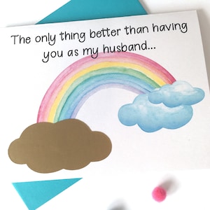 Rainbow Baby Pregnancy Announcement to Husband- Pregnancy Scratch Off - New Daddy - seule chose mieux que de vous avoir comme mari - RAINBOW