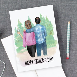 Father's Day Card | Custom Happy Fathers Day Card | Dad and Daughter | Card for Brother | Fathers Day Gift | Card from Kids | Dad Keepsake