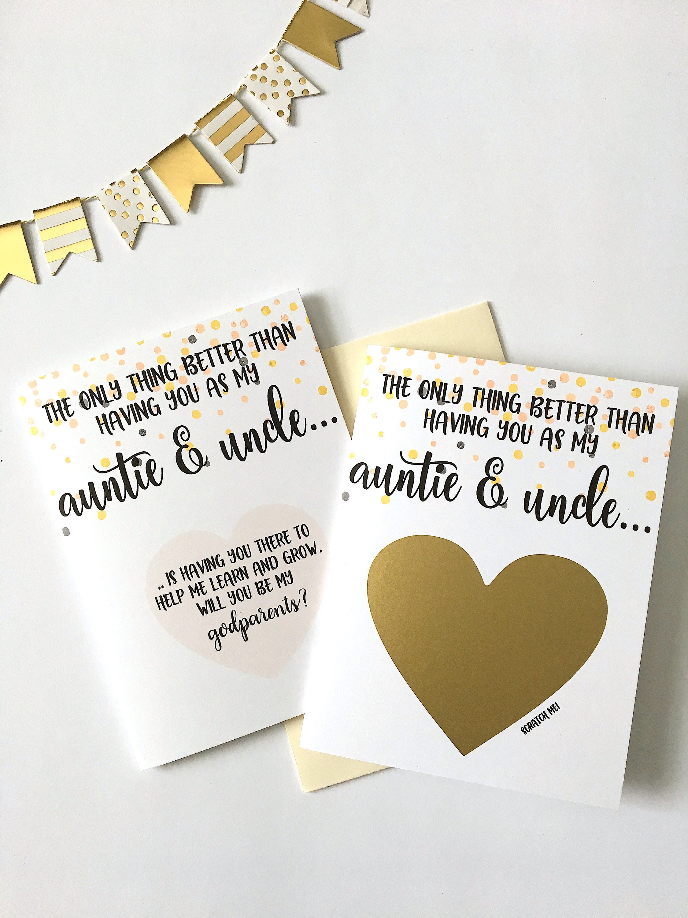 Godparents Proposal Scratch Off Card -  The only thing better than having you as my auntie and uncle Card - Baptism Christening - BLESSED