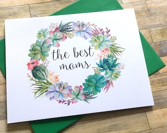 Pregnancy Announcement Card - Pregnancy Reveal to Mom Mother - New Grandma Rustic Baby Announcement - Having a Baby Card - SWEET SUCCULENTS