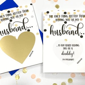 Pregnancy Scratch Off Card Pregnancy Announcement to Husband New Daddy only thing better than having you as a husband CONFETTI image 2