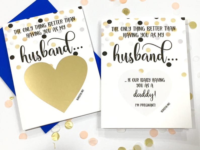 Pregnancy Scratch Off Card Pregnancy Announcement to Husband New Daddy only thing better than having you as a husband CONFETTI image 2