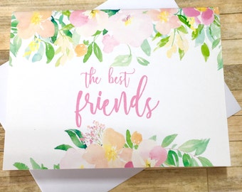 Pregnancy Reveal to best friend Card - Pregnancy Announcement - The best friends get Promoted to auntie - new baby- aunt - SPRING BLOSSOM