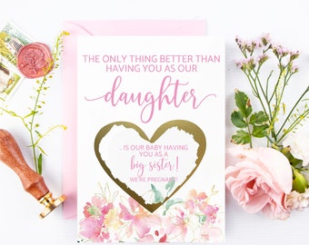Pregnancy Card for Daughter | New Sister Card | Scratch Off Card for Big Sister | Daughter to Big Sister Card | The Only Thing Better Than
