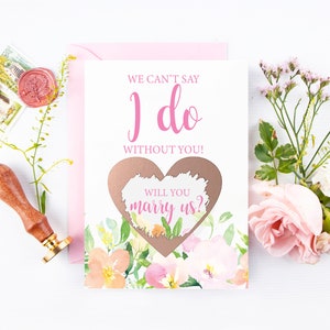 Will You Marry Us Card / We Cant Say I do Without You Scratch Off Card / Wedding Officiant Asking / Priest Pastor Rabbi Officiant Proposal