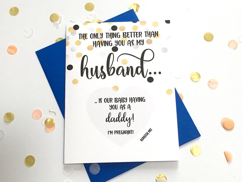 Pregnancy Scratch Off Card Pregnancy Announcement to Husband New Daddy only thing better than having you as a husband CONFETTI image 3