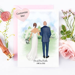 Wedding Card for The Couple | Congratulations Bride and Groom Wedding Card | Mr Mrs Wedding Keepsake Card | Wedding Day
