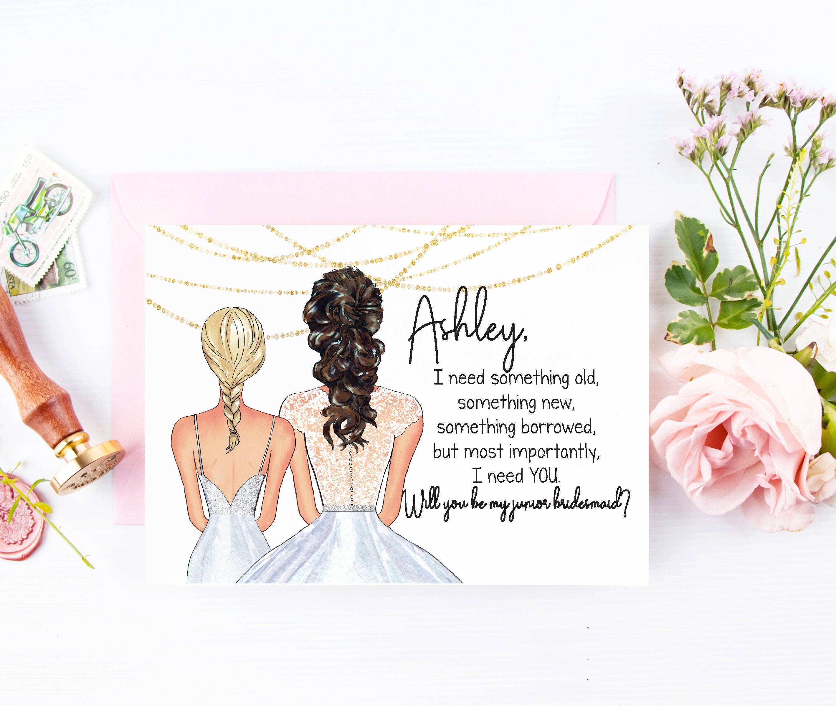 Junior Bridesmaid Asking Card Proposal Card Bridesmaid