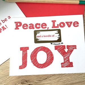 Annonce de grossesse à papa - Carte à gratter de Noël pour le père - Grand-père à être - Bébé révéler la paix l’amour et un paquet de joie