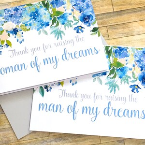obrigado por criar a mulher dos meus sonhos - cartões de casamento com hortênsias - cartão para sogra - cartão para sogro - casamento - ETERNIDADE