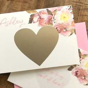 Proposition personnalisée de demoiselle d’honneur Scratch Off Card - Scratch Off pour demoiselle d’honneur - Flower Girl - vintage Inspired - HERITAGE
