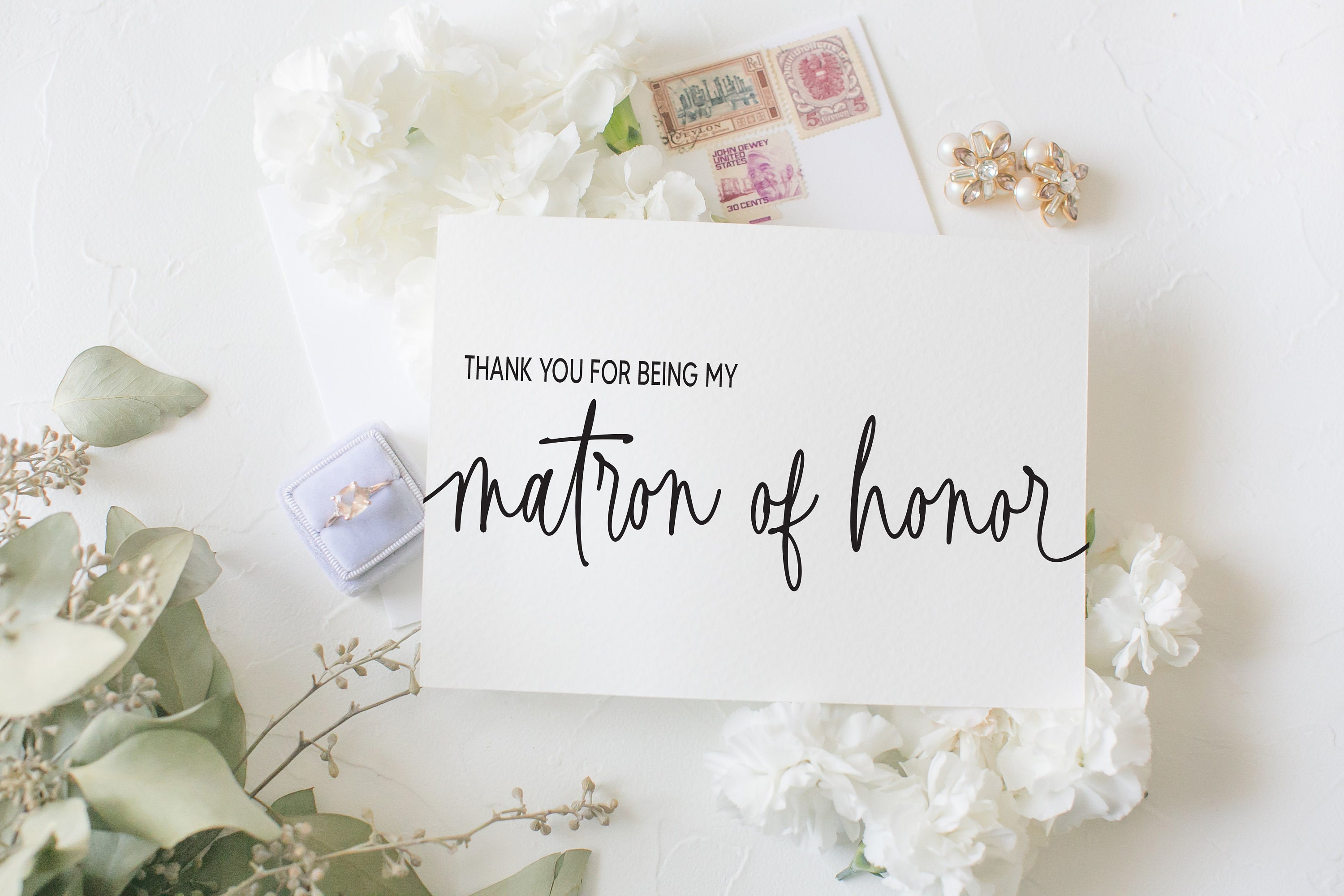 Marcos De Dama De Honor Tarjeta De Dama De Honor Con Marco Floral