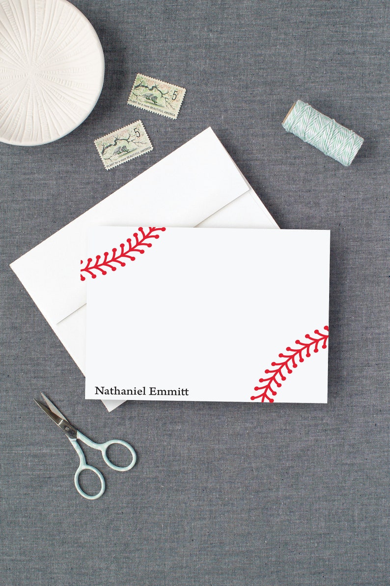 Personalized Baseball Note Cards | Baseball Thank You Cards | Boys ...
