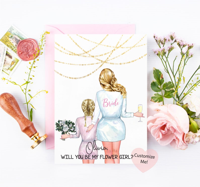 Junior Bridesmaid Asking Card Proposal Card Bridesmaid Keepsake Niece Bridesmaid Card Custom Junior Bridesmaid Card Flower Girl Gift image 2