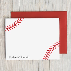 Personalisierte Baseball Note Cards | Baseball Dankeskarten | Jungen Briefpapier Sportnotizen | Kinder Dankeskarten | T Kugel 10er Set | 22-95