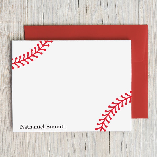 Personalized Baseball Note Cards | Baseball Thank You Cards | Boys Stationery Sports Notes | Kids Thank You Cards | T Ball Set of 10 | 22-95