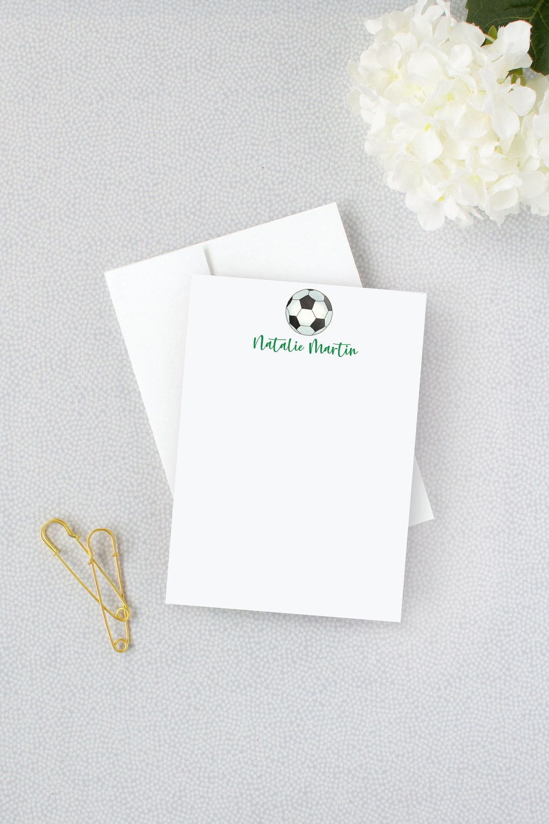 Soccer Ball Note Cards | Personalized Soccer Stationery | Soccer Team ...