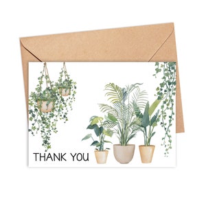 Dankeskarten | Plant Mom Neue Home Notizkarten | Haussüchtigung Pflanzennotizen | Crazy Plant Lady Briefpapier Notizkarten und Briefumschläge Set 22-26