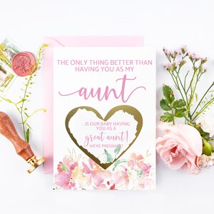 Carte de grossesse pour tante | Carte à gratter pour tante à grand-tante | Annonce de bébé de grand-tante | La seule chose | Scratch Off pour tante