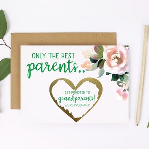 Carte de grossesse pour les parents | Promu au | d’annonce de bébé des grands-parents Carte à gratter pour maman et papa | Révélation de bébé pour la mère Père