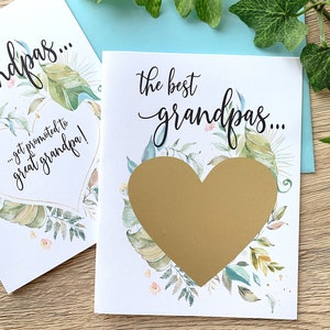 Carte à gratter de grossesse pour grand-père - Annonce de grossesse - Les meilleurs grands-pères sont promus grand-père - nouveau bébé - VERDURE