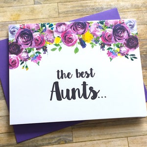 Carte d’annonce de grossesse - Carte de révélation de grossesse à tante - Annonce de nouvelle grand-tante - Carte d’avoir un bébé - Carte Je suis enceinte - VIOLETS