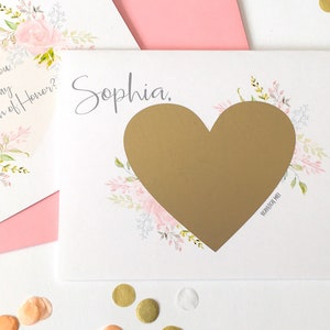 Matron of Honor Proposition Scratch Off Card - Personnalisé Will You Be My MOH - Bridesmaid Wedding Proposal Scratch off - Pink BLUSHING BRIDE