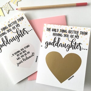 Will You Be My Junior Bridesmaid - Propuesta scratch off para la tarjeta de ahijada - De la madrina - Padrinos - Jr Bridesmaid - ORO ROSA