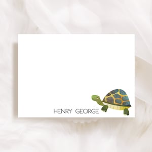 Set von 10 personalisierten Schildkröte Notizkarten für Kinder, Chamäleon FLAT Karten für Penpals, Haustier Karten, Set von 10 Karten Umschläge für Jungen 23-21