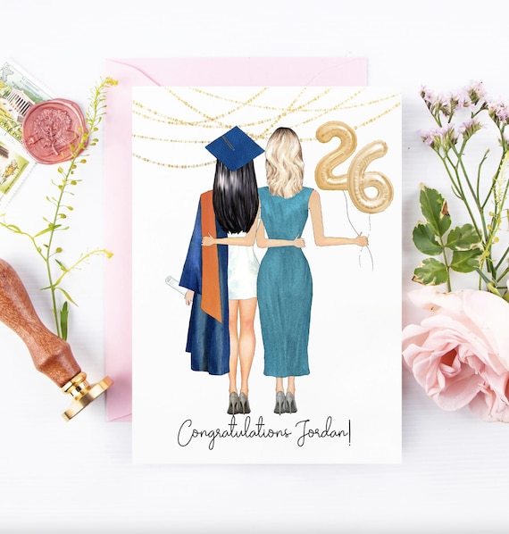 Personalized Graduation Card | Custom Card Senior | Graduate Mom Sister  Friend Grandma | Cap Gown | Class of 2026 | College High School - Etsy
