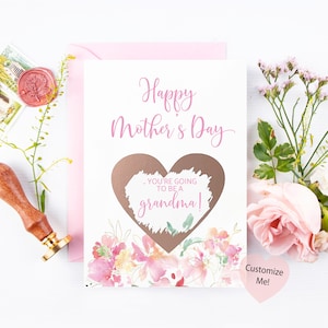 Tarjeta de anuncio de embarazo para el Día de las Madres para mamá / Tarjeta de abuela nueva del Día de la Madre / Tarjeta de abuela / Tarjeta del Día de las Madres