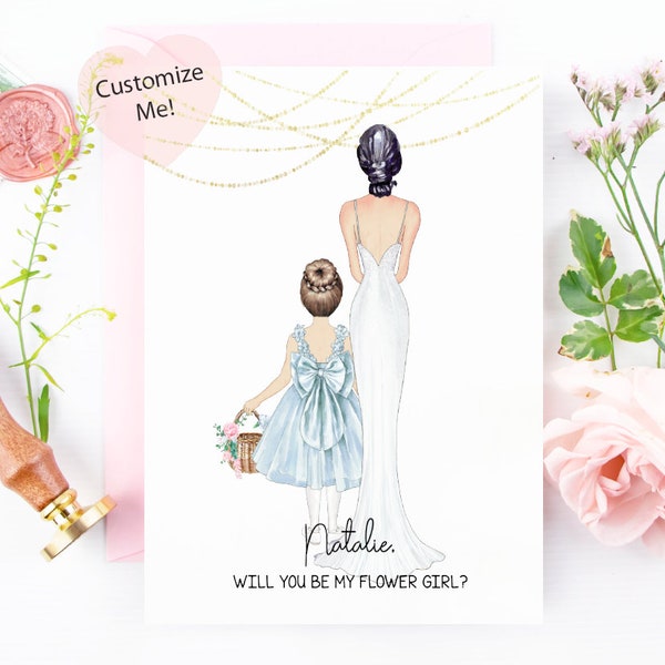 Flower Girl Proposal Card | Flower Girl Keepsake | Card for Niece Goddaughter| | Will You Be My Flower Girl Card | Junior Bridesmaid