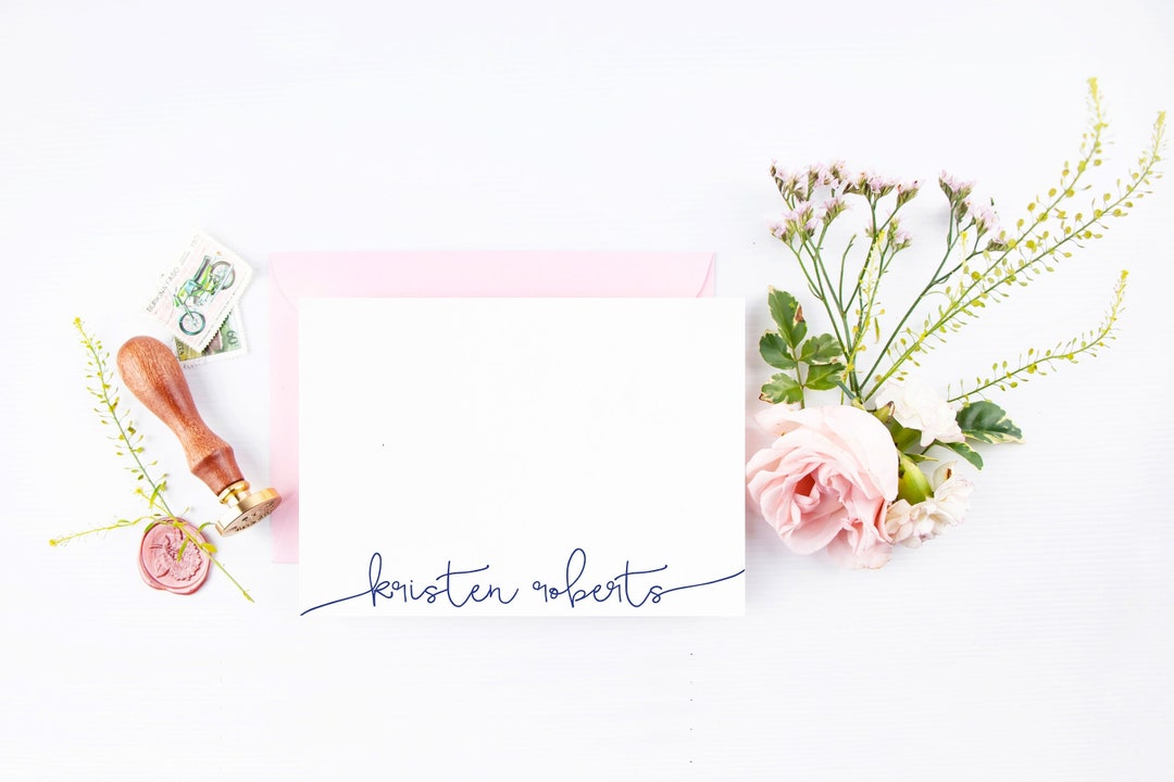 Personalized Note Cards for Her, Stationery for Women, Custom Script ...