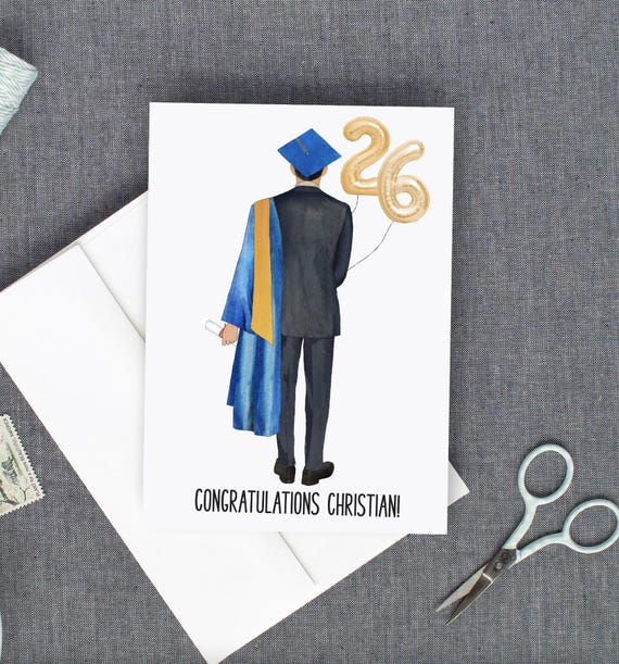 high school grad card to Graduation Box, 10x10 Celebration Card G-30 Personalized Graduation Card -