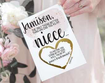 Junior Bridesmaid Proposal for Niece Scratch Off Card | Personalized The only thing better than having you as my niece | Flower Girl