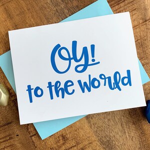 Oy to the World Card - Funny Jewish Holiday Card - Happy Hanukkah Card - Choisissez une seule carte ou un ensemble