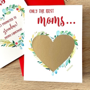 Révélation de grossesse de Noël à maman Carte à gratter - Annonce de grossesse - Grand-mère - Annonce de bébé de Noël - JOYEUX NOËL