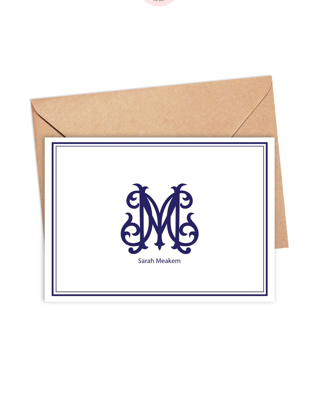 Vintage Initial Monogram and Name Stationary With for Her, Monogram ...