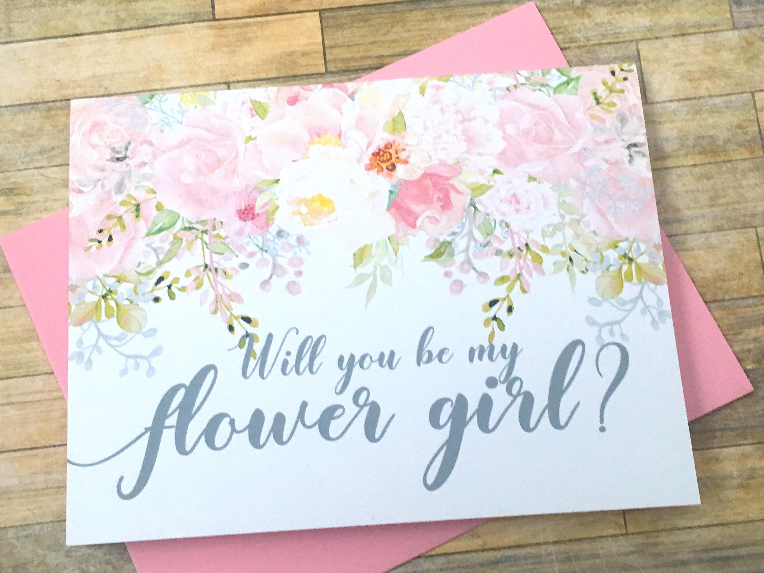 Will you be my flower girl card flower girl proposal card Etsy