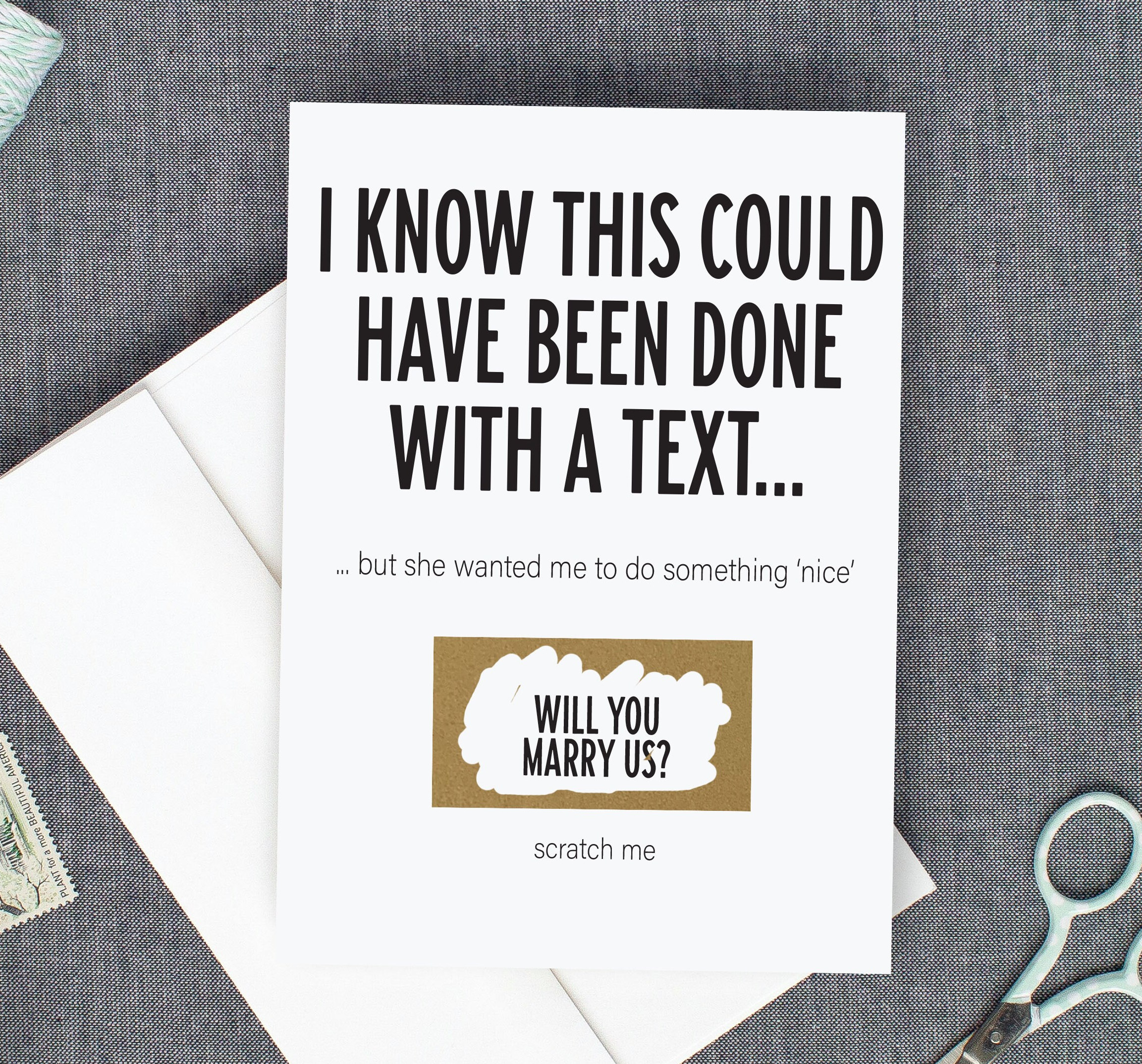 Funny Officiant Proposal Card - Will You Marry Us Scratch off Card ...