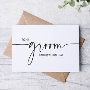 To My Bride on Our Wedding Day Card Bride and Groom His and Hers Wedding Vows Cards Husband and Wife Card for Wife Card for Groom image 2